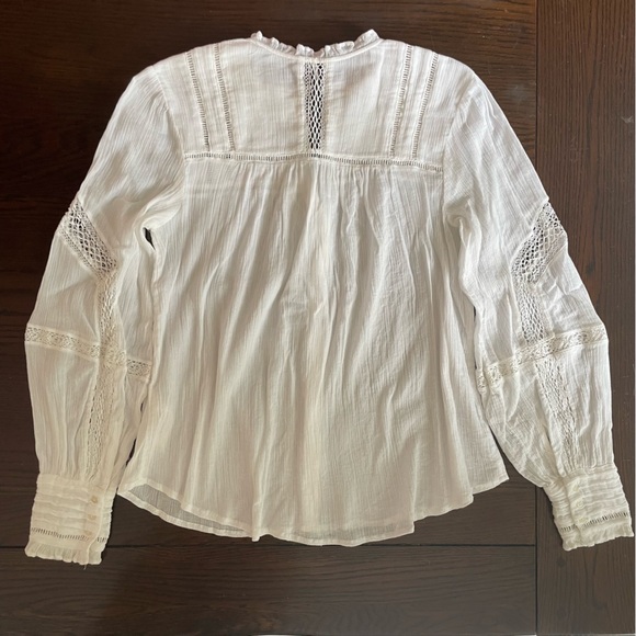Free People Long Sleeve Button Down Gauze Top M - Picture 5 of 9